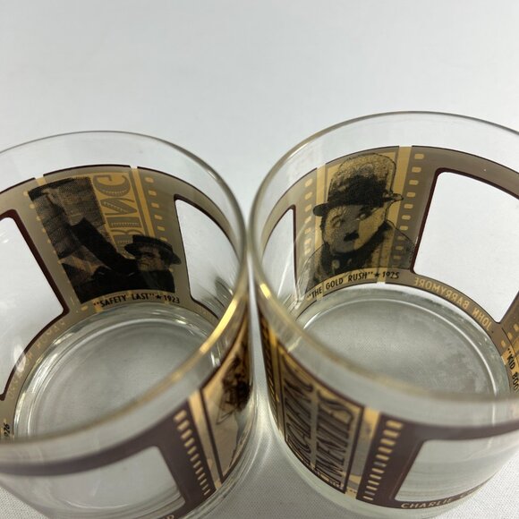 Vitg 2 Old Fashioned Glasses Roaring Twenties Actors Cocktail HouzeArt Bar Rocks - Picture 11 of 12